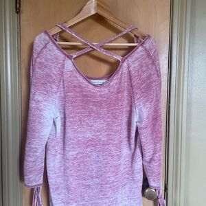 Paper Crane Pink Medium Sweater Crisscross Back